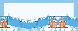冬季白色卡通雪地banner背景