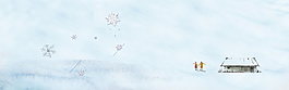 大气冬季风景banner背景