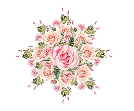 清新粉色花朵元素