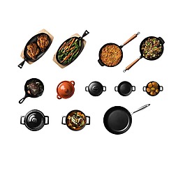 平底锅食物元素
