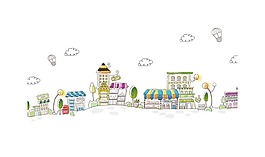 手繪卡通建筑元素