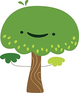 手繪卡通大樹(shù)元素