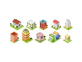 手繪卡通建筑元素