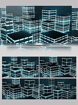 城市建筑群模拟动画视频素材