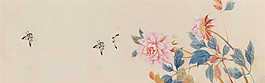 中國風(fēng)手繪彩色花鳥海報背景
