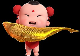招财童子春节素材喜庆中国风金玉满堂