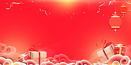 紅色精美春節(jié)背景元素