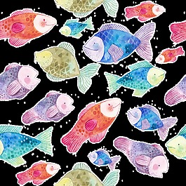 各類卡通魚類透明素材