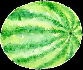 陽光西瓜卡通透明素材