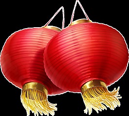 紅色燈籠卡通透明素材
