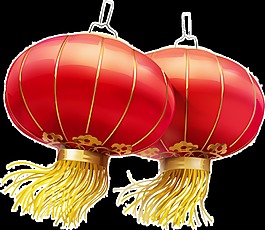 紅色常見燈籠透明素材