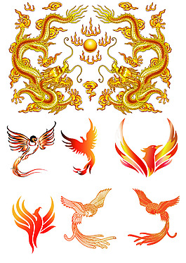 卡通龍鳳素材
