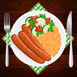 時尚美食的快餐插畫
