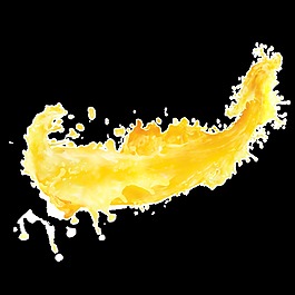 橙色潑墨透明素材