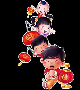 可愛中國娃娃通透明素材