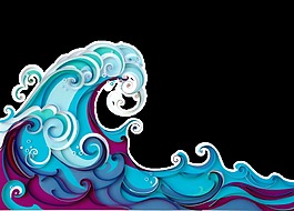 海浪透明素材