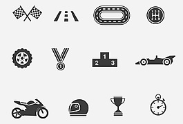 12款黑色賽車圖標(biāo)icon素材psd