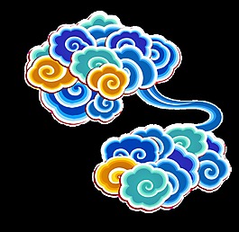 多彩云朵透明素材