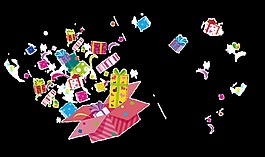雙12元素禮盒透明素材