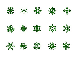 綠色簡約雪花圖標icon