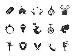 15款馬戲團(tuán)圖標(biāo)icon
