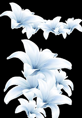 素雅水彩花卉透明素材