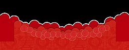 紅色分割元素卡通透明素材