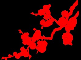 紅色梅花透明素材