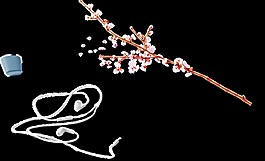 日風櫻花植物卡通透明素材
