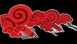 紅色云朵透明素材