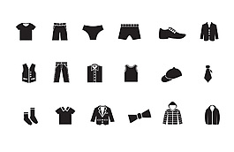 18款黑色趣味衣服圖標(biāo)icon