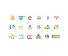 18款色彩線條行業(yè)圖標(biāo)icon