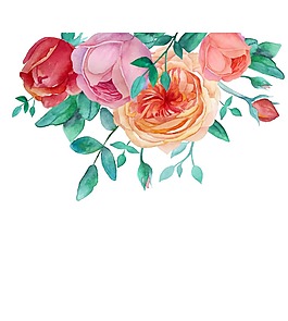 水彩繪清新花朵插畫
