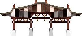 手繪中國(guó)風(fēng)建筑元素