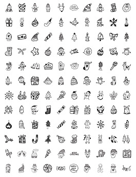 黑色簡約圣誕節圖標次icon