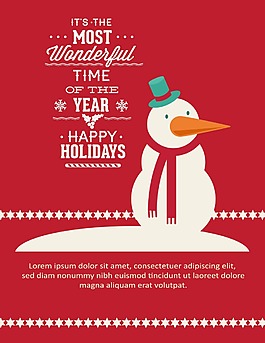 簡(jiǎn)約可愛圣誕雪人元素