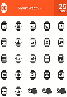 50個智能手表的圖標