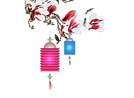 手绘中国风春节元素