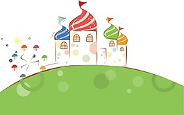 手繪卡通建筑元素
