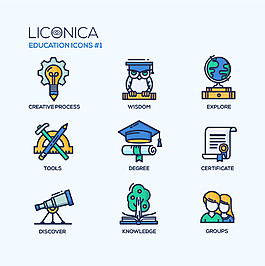 9款现代学校与教育图标icon
