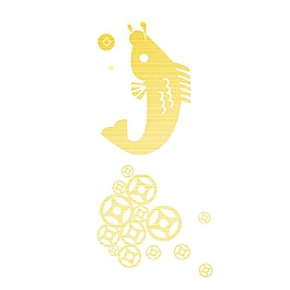 手繪花紋魚元素
