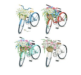 手繪自行車(chē)元素