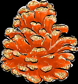 卡通松果png透明素材