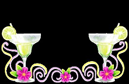 被鮮花圍繞的飲料png透明素材