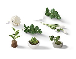 小清新綠色植物元素