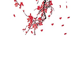 喜慶紅梅花瓣元素