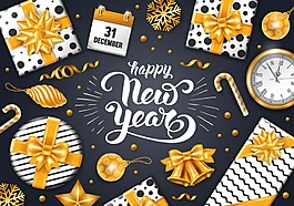 時尚蝴蝶結(jié)圣誕禮物元素