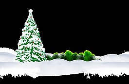 綠白雪地圣誕節(jié)素材