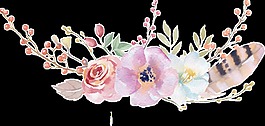 姿彩花叢透明裝飾素材