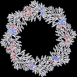 雪白花圈透明裝飾素材
